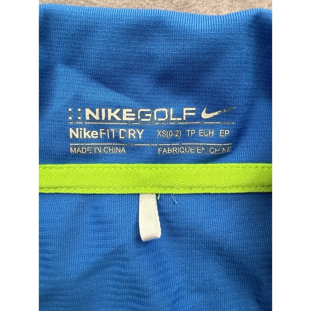 Nike Golf Fit Sleeveless Women's Sz XS Collared Shirt Blue Green Athletic Sport